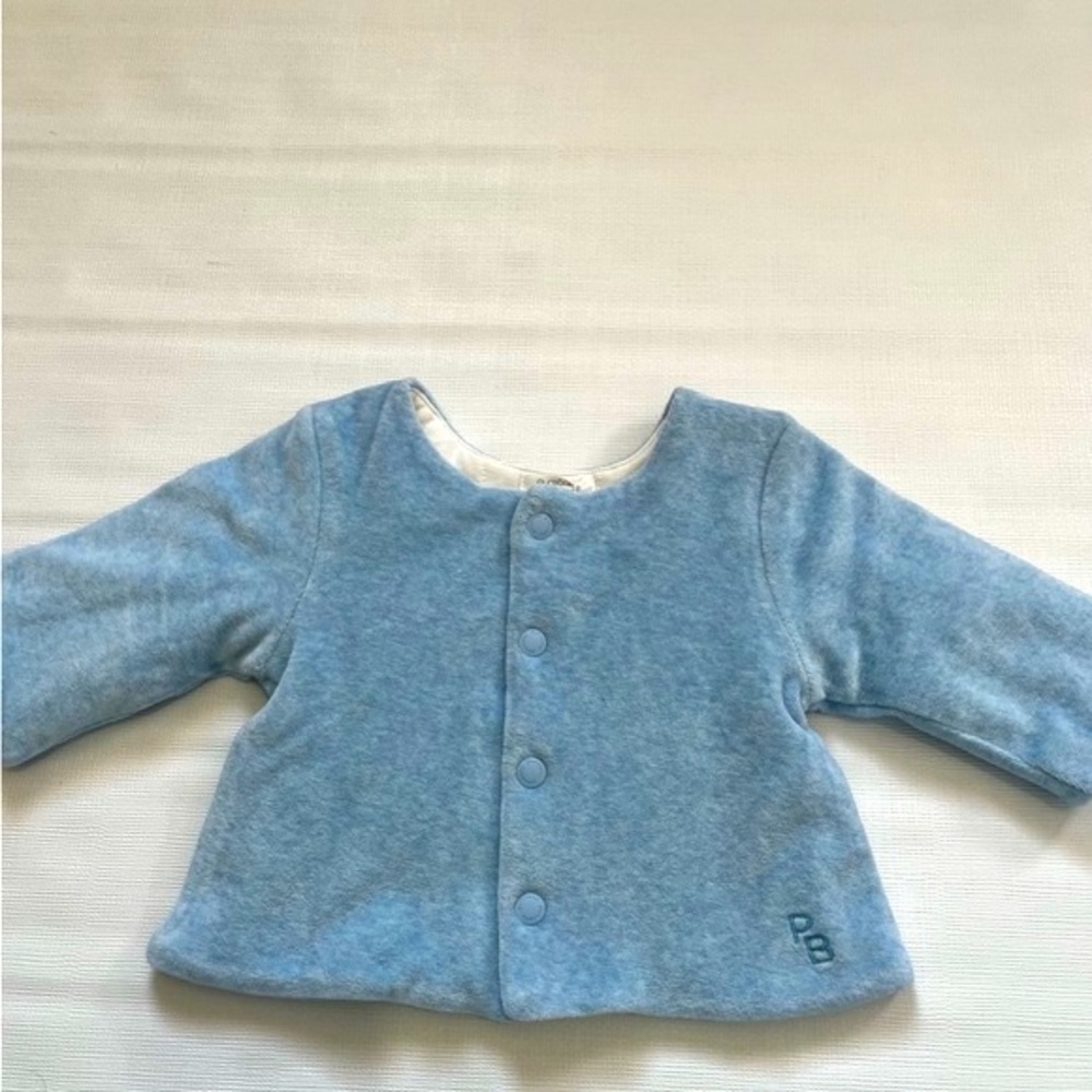 Purebaby Essentials Velour Jacket Size 3-6 months Blue NWT